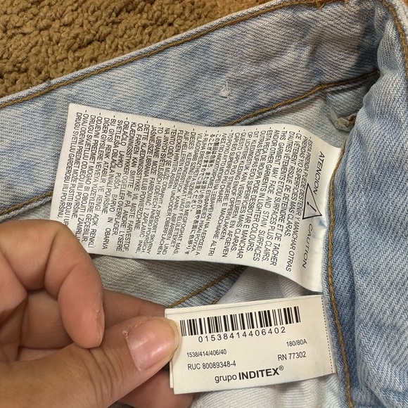 Zara Men's 31 Light Blue Relaxed Cargo Jeans - Picture 4 of 9